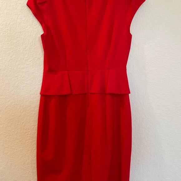 NWOT J.Crew Red Wool Peplum Dress - Picture 10 of 11